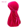 Solid Color Velvet Long Tail Durags
